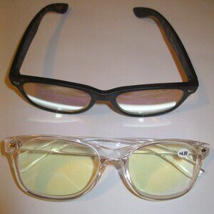 lot of 2 eyeglasses Reading +400 tinted Unisex